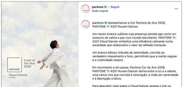 Imagem destacada - Pantone define “Cloud Dancer” como cor do ano de 2026