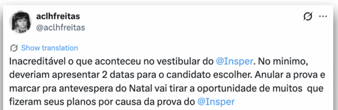 Imagem destacada - Cancelamento do vestibular 2025 do Insper obriga candidatos a refazer prova em 21 de dezembro