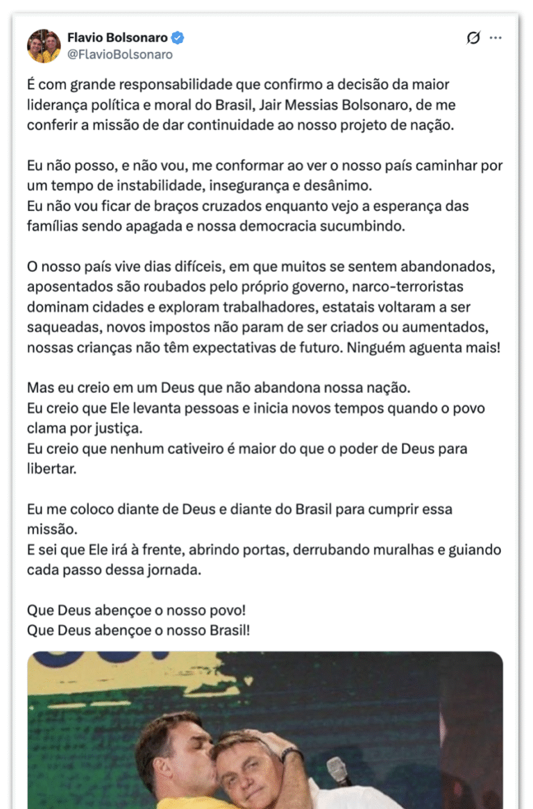 STF autoriza visita de Flávio e Michelle a Jair Bolsonaro após lançamento de pré-candidatura