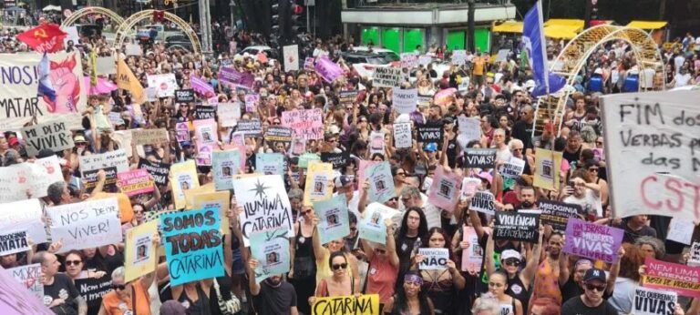 Manifestação na Avenida Paulista contra feminicídio reúne 9,2 mil pessoas, segundo USP