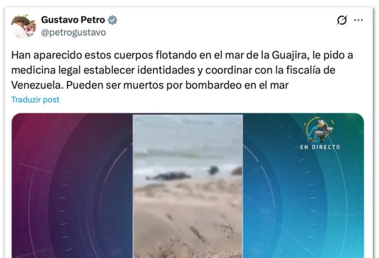 Petro pede apuração sobre corpos achados no litoral da Guajira