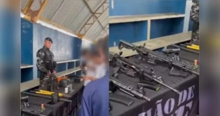 Exposição de armamentos em colégio cívico-militar de Colombo gera protestos no Paraná