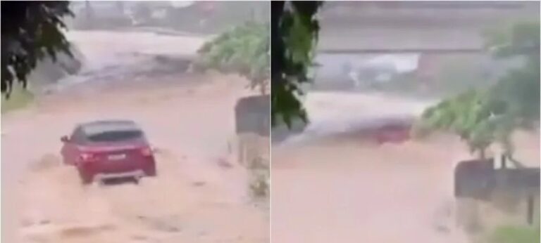 Tempestade arrasta carro e mata casal e bebê em Palhoça (SC)