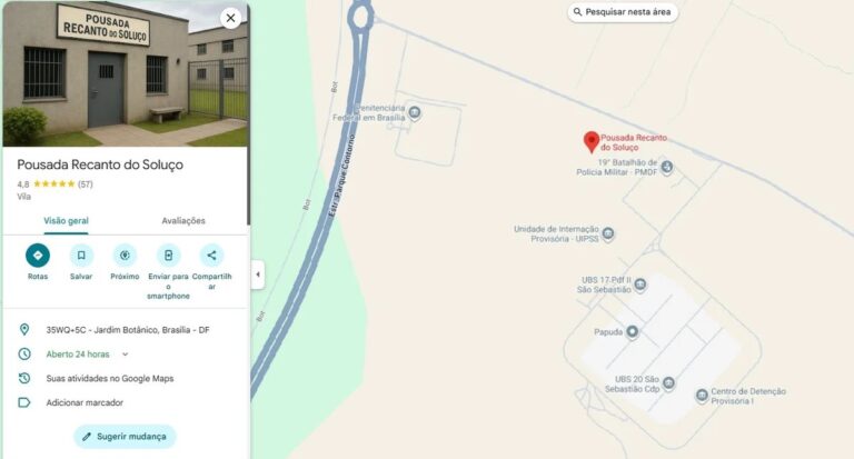 Usuário renomeia Papuda no Google Maps para “Recanto do Soluço” em referência a Bolsonaro