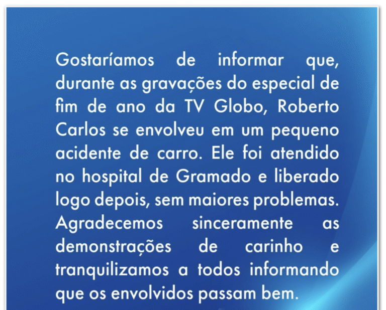 Vídeo registra Roberto Carlos ao volante de Cadillac momentos antes de acidente em Gramado