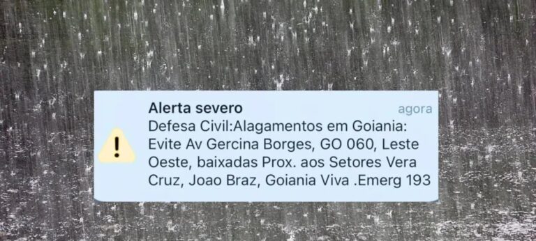 Goiânia permanece sob alerta após novos avisos de chuva forte