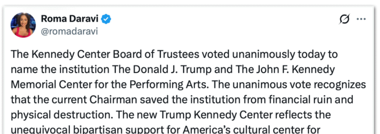 Conselho muda nome do Kennedy Center para Trump-Kennedy Center